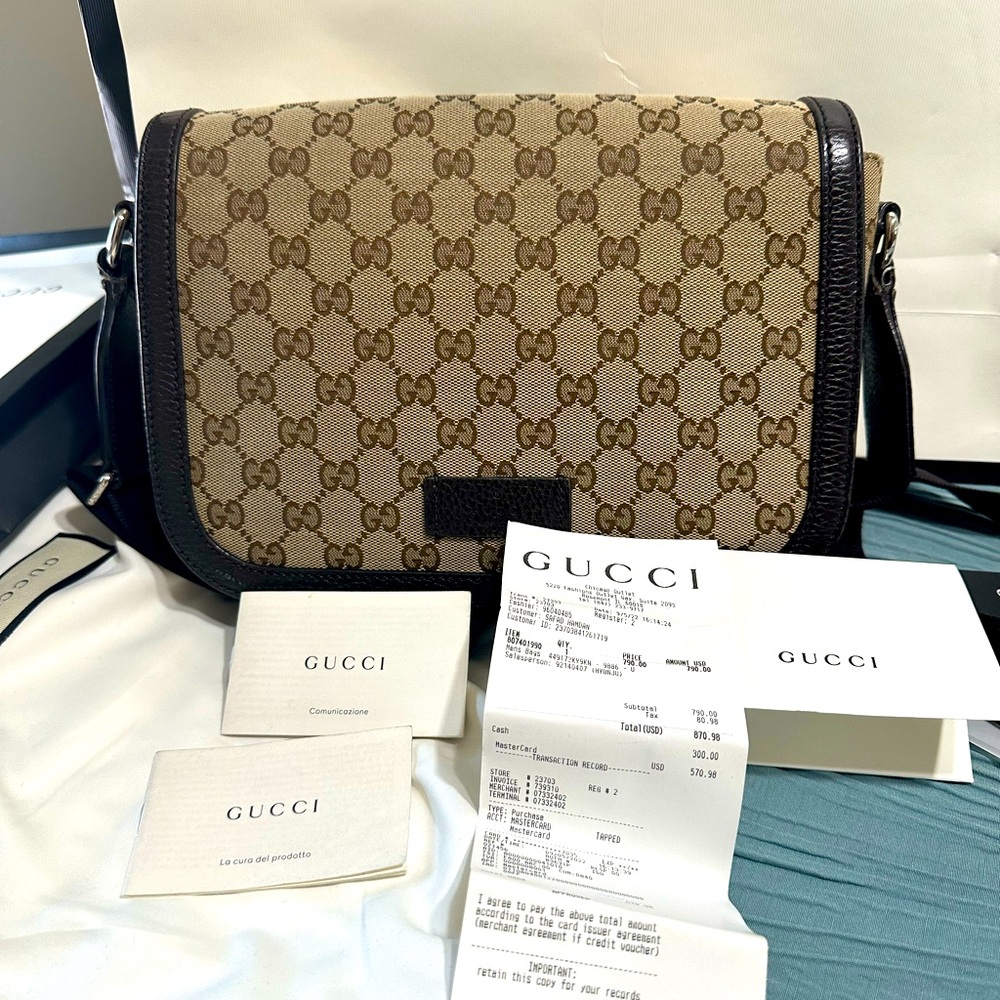 Gucci monogram messenger bag